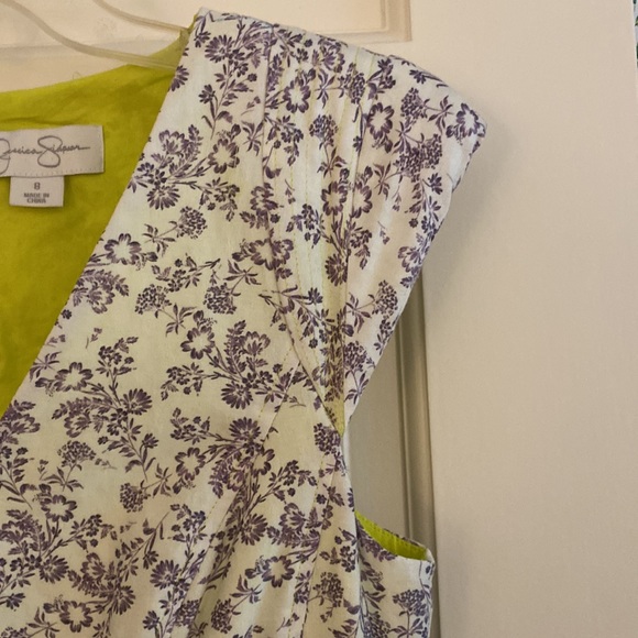 Summer fun purple floral print dress with ombré neon detail - Picture 4 of 6